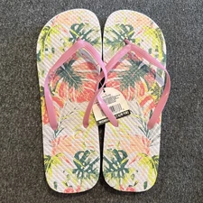 Juncture NWT Women L 9-10 Tropical Floral Flip Flops/Sandals NWT