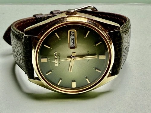 Vintage SEIKO 6309-6020 automatic  Rare Green DIAL DAY DATE SS 21 Jewels 36m R6
