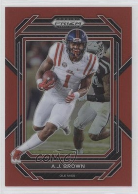 2023 Panini Prizm Draft Picks Red Prizm 188/299 AJ Brown #134 12po