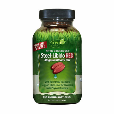#ad Steel Libido Red Magnum Blood Flow 150 Softgels By Irwin Naturals $45.33