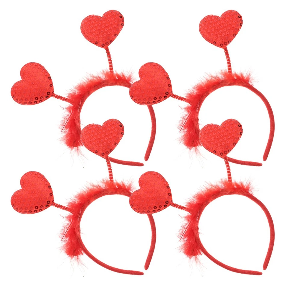  4шт День святого Валентина сердце обруч для волос: красный блестки сердце голова боппер - вечеринки - Изображение 2 из 4