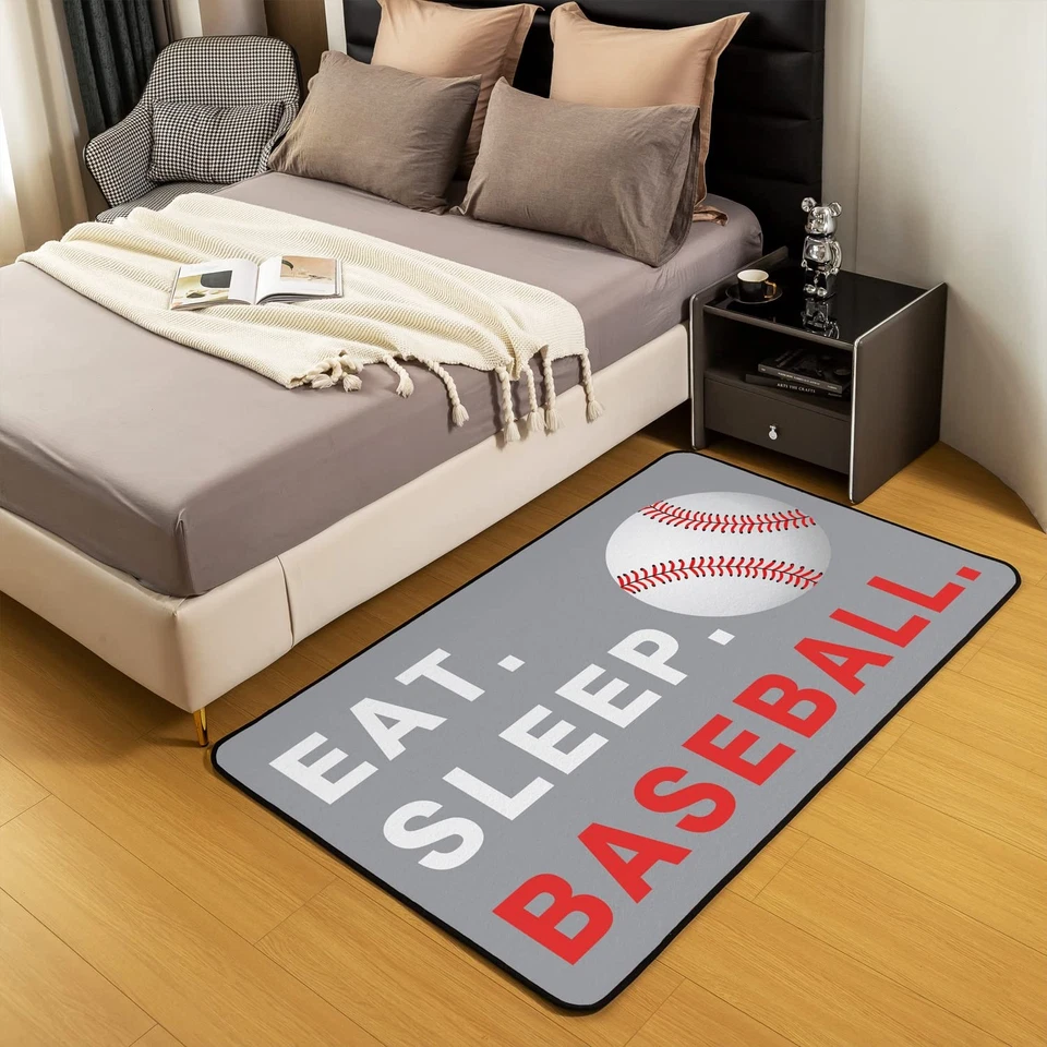 Alfombras de béisbol para sala de estar dormitorio niños deportes tema sala alfombras para... Foto 4 de 4