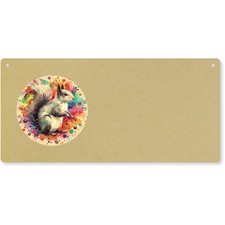 'Grey Squirrel' Large Wooden Wall Plaque / Door Sign (DP00062442)