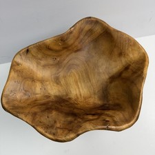 Handcrafted Natural Burl Wood Bowl Unique Organic Shape Hand Turned Boho 7x10x3