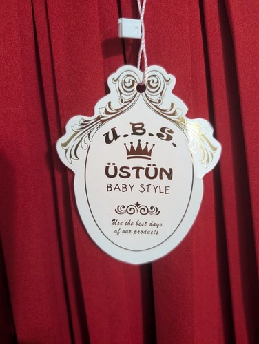 NWT Usbun Baby Style Red Childs Red Dress With White Trim Sz 10 To 11 Years Old - Picture 2 of 9