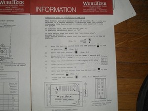 LOT OF WURLITZER SERVICE PAPERWORK MODEL OMT 1015