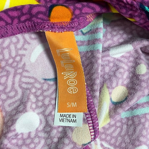 LuLaRoe Disney Mickey Mouse Girls Leggings SMALL MEDIUM Purple Orange Geo Print - Picture 6 of 7