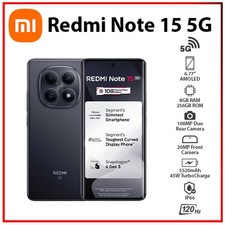 Xiaomi Redmi Note 15 5G 8GB 256GB BLACK Dual SIM Unlocked Android Cell Phone