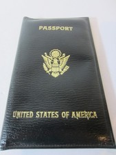 Vintage Enger Press Black Cowhide Passport Case- 7"X4"- 135BK 