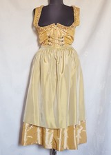 DRESS VINTAGE STEINDL TRACHTEN TYROL OKTOBERFEST DIRNDL YELLOW WOMENS US 6 EU 34