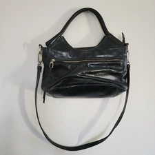 Hobo International Black Handbag Purse Zipper Close Crossbody Strap