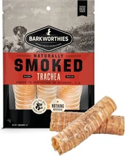 Barkworthies Naturally Smoked Beef Trachea 5”-6” 3pk
