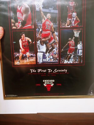 マイケル・ジョーダン　シカゴ・ブルズ　NBA1996年優勝　パネル　未使用 Vintage Chicago Bulls Run The First To Seventy Wins Poster
