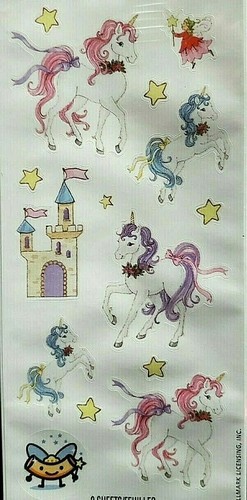 Hallmark Stickeroni Aufkleber Schloss Einhörner Fee 14 Sticker 2 Shts Neu in Pkg - Bild 4 von 4