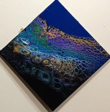 ORIGINAL ABSTRACT ACRYLIC Fluid Art  12 X 12 on Canvas