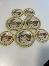 Vintage Childs Tin Toy Dishes 1940s Collectible Tin Toys Tin Lithograph Set