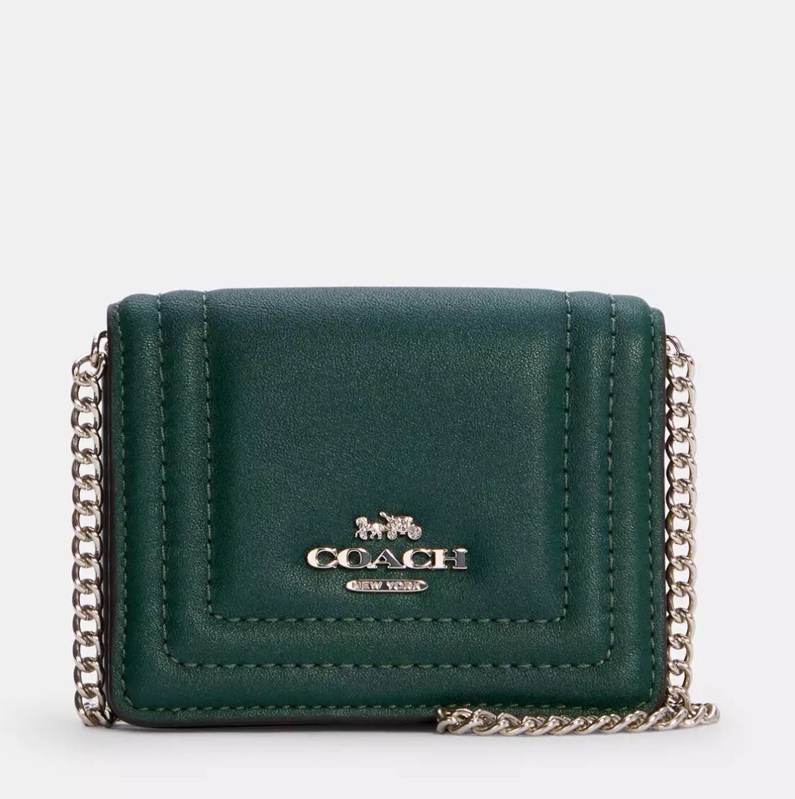 NWT Coach Mini Wallet On A Chain With Border Quilting C7364