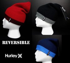 NWT HURLEY Boys Red, Black or Blue Reversible Knit Hat/Cap Size Youth 8/20 NEW