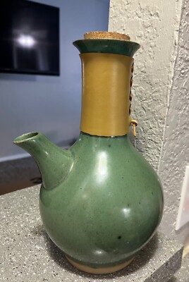 VINTAGE MARTZ MARSHALL STUDIOS 10'' LEATHER WRAP CARAFE SERVER M132-62 SIGNED