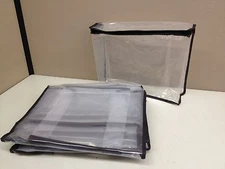 LOT 10 NEW Zippered Storage Organization Cube Bag 11 x 9 x 4" Clear PEVA Plastic
