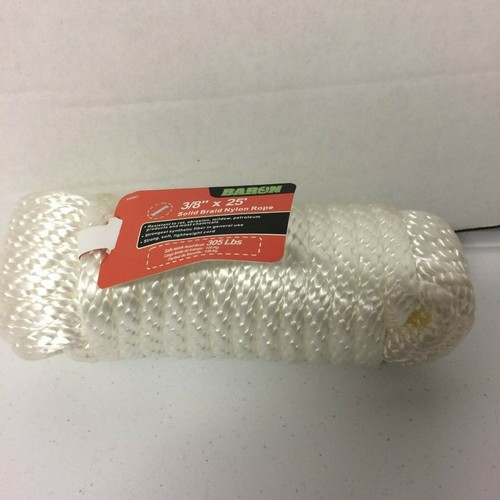 Cuerda de nailon trenzada barón 3/8" x 25' pudrición sólida abrasión petróleo moho resistente - Imagen 4 de 6