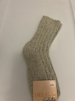 Calzdonia-Deluxe Selection-Beige Puffy Socks-One Size