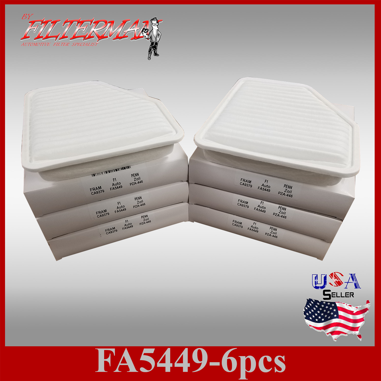 FA5449(CASE OF 6) AF7992 46493 ENGINE AIR FILTERS: 2001-05 GS430 & 2002-10 SC430