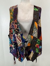 Vtg We Be Bop Funky Vest Sz Medium Women’s 90’s Y2k Patchwork