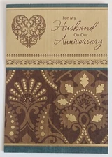"For My Husband For Our Anniversary". Happy Ann. Greeting Card (+Envelope 5x7")