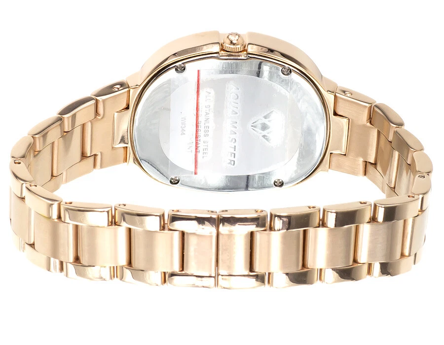 Ladies Aqua Master Swiss Rose Gold Symmetry Genuine (1.0 ct) Diamond Watch W#343 - Image 3 of 4
