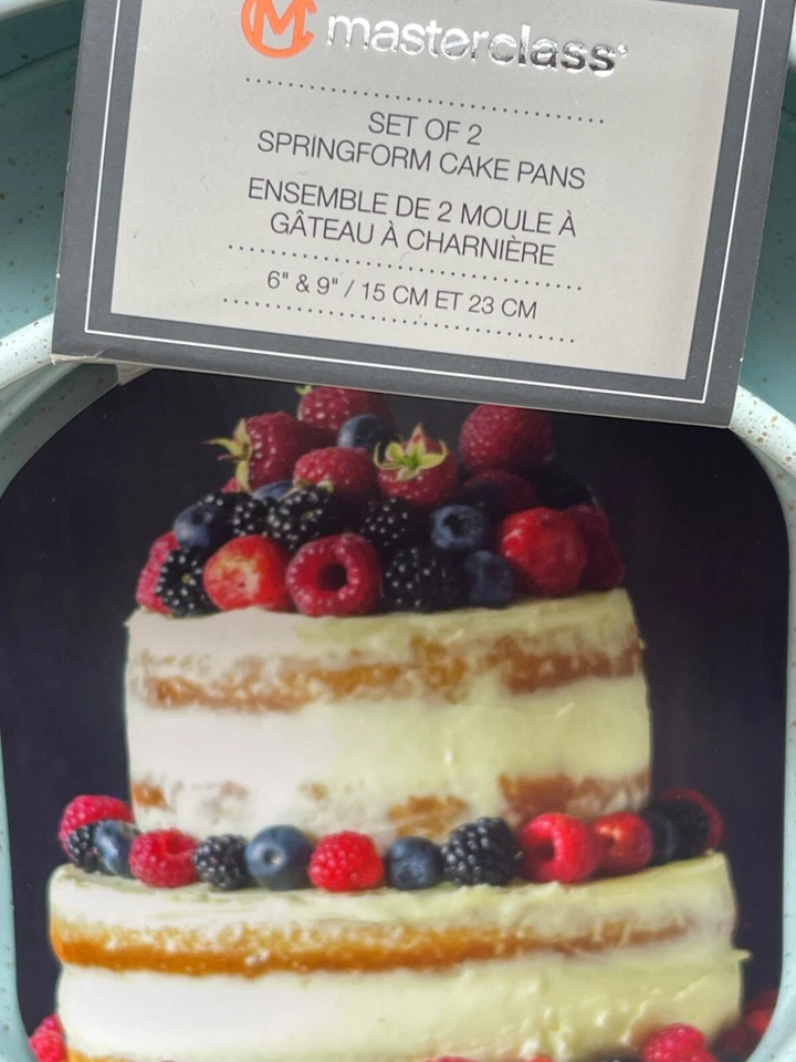 Masterclass Juego de 2 Sartenes para Pasteles Springform 6" y 9" Antiadherentes Calibre Pesado Acero Fr Foto 2 de 4