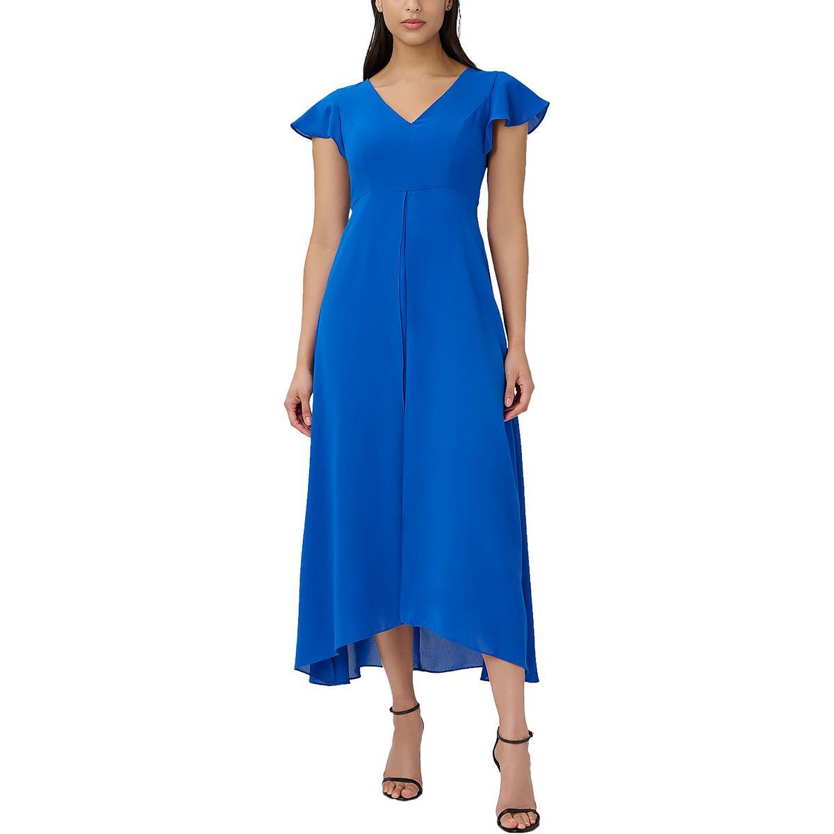 Женский синий многослойный комбинезон Adrianna Papell с широкими штанинами 10 BHFO 1027