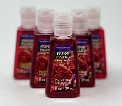 5 BATH & BODY WORKS FRESH PICKED POMEGRANATES POCKETBAC ANTI BACTERIAL HAND GEL