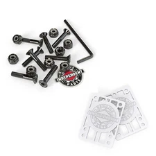 Independent Trucks Skateboard Hardware 1" Allen + White 1/8" Indy Risers