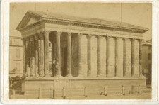 France, Nîmes, Maison Carrée vintage albumen print, cabinet card album print