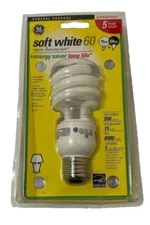 GE Energy Saver Soft White Light Bulb 15 w Energy Star Spiral