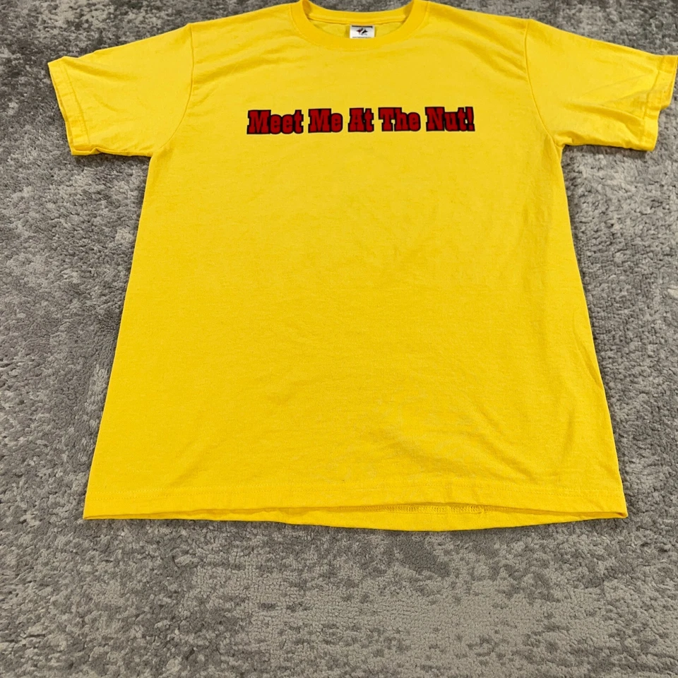 Vintage Texas Cafe Shirt Mens Medium Yellow Cowboy Prospector Graphic 90s Funny - Image 4 of 4