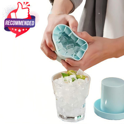 3D Upgraded Silicone Ice Cube Tray with Easy Release-30 Cubes, L, Blue