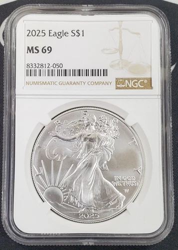 2025 American Silver Eagle "First Strike"-1 oz .999 Fine Silver-NGC MS69 -050