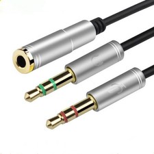 Gilding 3.5mm Female To 2 Dual 3.5mm Male Headphone Mic Audio Y Splitter Cable