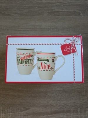 Lenox Hosting the Holidays Naughty & Nice Mugs Set of 2 NEW IN BOX
