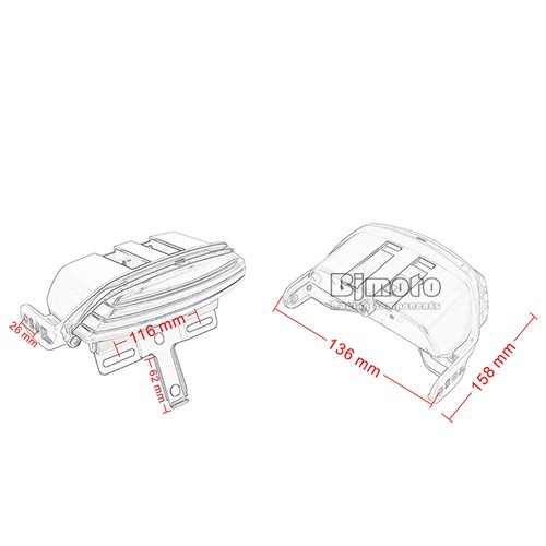 Fender Tail Brake LED Light Clear Lens For Harley Softail FXST FXSTB FXSTC BJ1 - Bild 7 von 9