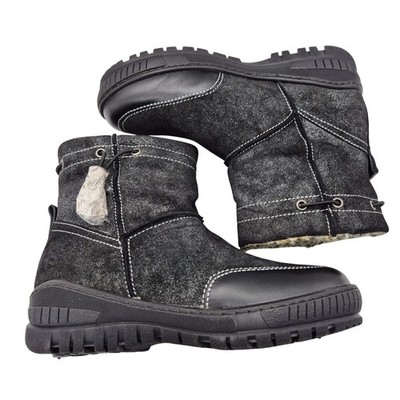 OTBT Women's Snow Boots Size 6 M Black Fanfare Reversible Spikes Leather NWOB