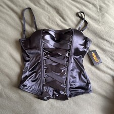 Spirit Halloween Black Satin Corset Size M