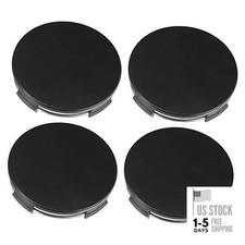 4 Pcs Universal 65mm OD 63mm ID 4 Clips Wheel Tyre Center Hub Caps Cover Black