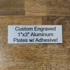 Silver 1x3 Custom Engraved Aluminum Plate  Memorial Plaque Name Tag Trophy Urn