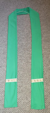 OFFICIANT CLERGY PASTOR STOLE HAND MADE MINTY GREEN W/GOLD DETAIL