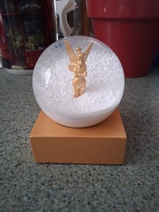 Disney's Tinker Bell Mini Snow Globe Gold Excellent Used Condition No Box
