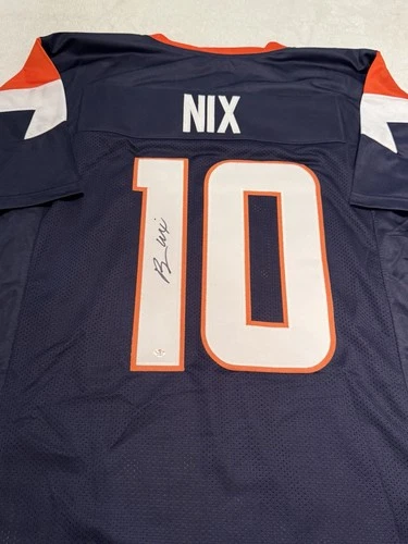 Bo Nix Denver Broncos Signed Football Jersey COA