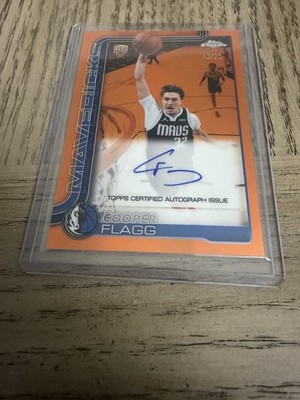 2025-25 Topps Chrome Update Rookie Cooper Flagg True Orange /25 Auto.